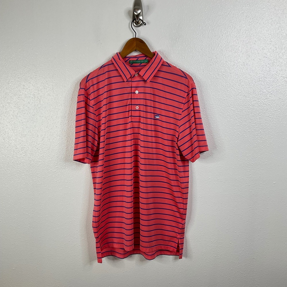 Southern Tide Performance Striped Polo Shirt Size Medium